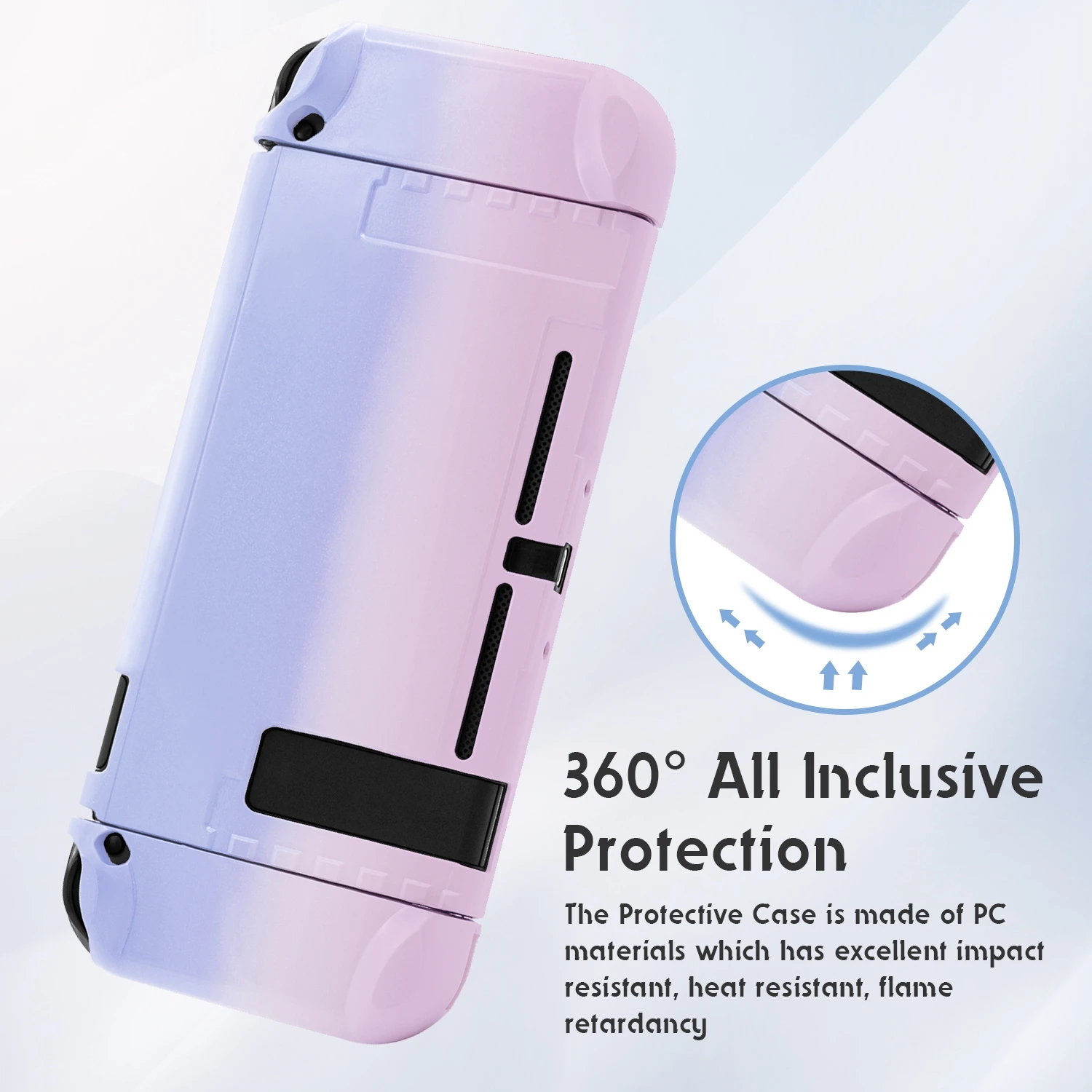 Project Design Dockable Game Protective Case with for Joy-con Faceplate and Thumb Cap Nintend Switch Glitter Pink/Purple | Электроника