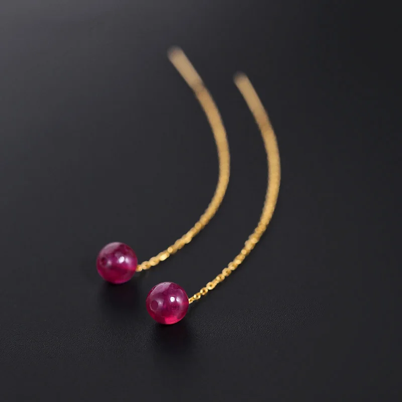 DMBS490 Plain Ruby Earrings Women's Day Genuine Natural Gemstones Yellow 18K Gold Tassel Earrings Gift Customization
DMBS490 Plain Ruby Earrings Women's Day Genuine Natural Gemstones Yellow 18K Gold Tassel Earrings Gift Customization
