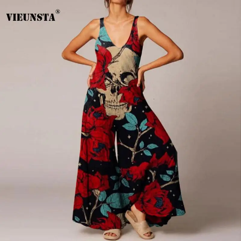 Комбинезон женский с принтом черепа, пикантная свободная офисная одежда на бретелях, брюки с широкими штанинами, с глубоким V-образным вырез...
Комбинезон женский с принтом черепа, пикантная свободная офисная одежда на бретелях, брюки с широкими штанинами, с глубоким V-образным вырез...