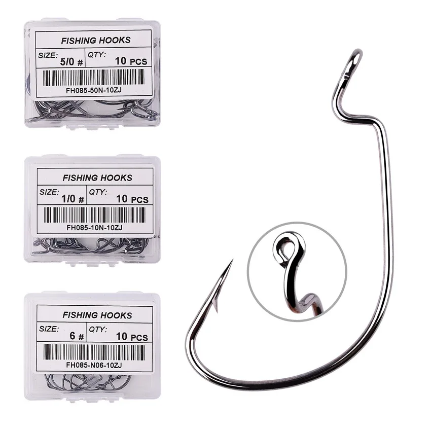 10pcs/box Saltwater Fishing Hook High Carbon Steel Wide Crank Offset Fishhook Worm Soft Lure Pesca Hook Carp Fishing Tackle 
10pcs/box Saltwater Fishing Hook High Carbon Steel Wide Crank Offset Fishhook Worm Soft Lure Pesca Hook Carp Fishing Tackle