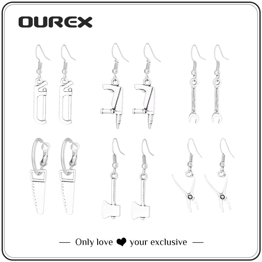 OUREX New Fashion Creative Wrench Saw Earrings Lady Personality Alloy Earrings Jewelry Jewelry Wholesale Direct Sales
OUREX New Fashion Creative Wrench Saw Earrings Lady Personality Alloy Earrings Jewelry Jewelry Wholesale Direct Sales