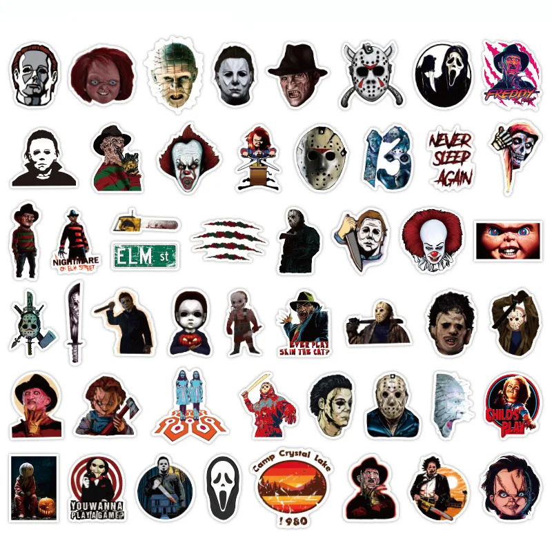 50Pcs Mixed Horror Movie Character Stickers Freddy Krueger Stickers For Refrigerator Motorcycle Laptop Luggage Toy Guita
50Pcs Mixed Horror Movie Character Stickers Freddy Krueger Stickers For Refrigerator Motorcycle Laptop Luggage Toy Guita