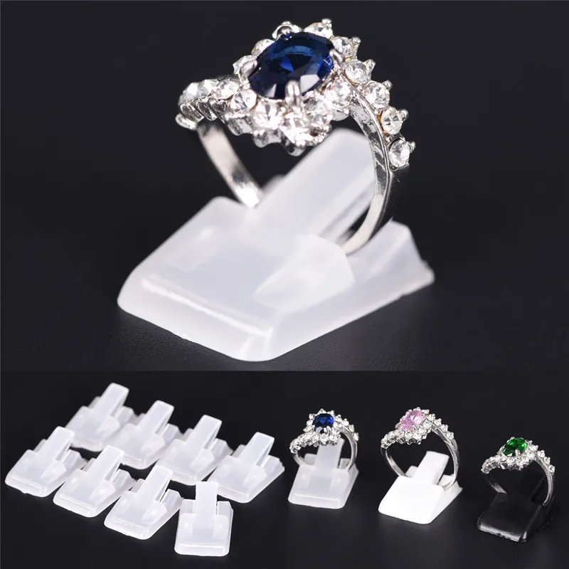 

10Pcs Ring Show Plastic Frosted Jewelry Displays Holder Decoration Stand New