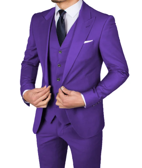 10 Colors Wide Peak Lapel Purple Navy Blue Grey Men Suits 3 Pieces Costum Homme Groom Wedding Terno Masculino Slim fit Blazer
10 Colors Wide Peak Lapel Purple Navy Blue Grey Men Suits 3 Pieces Costum Homme Groom Wedding Terno Masculino Slim fit Blazer