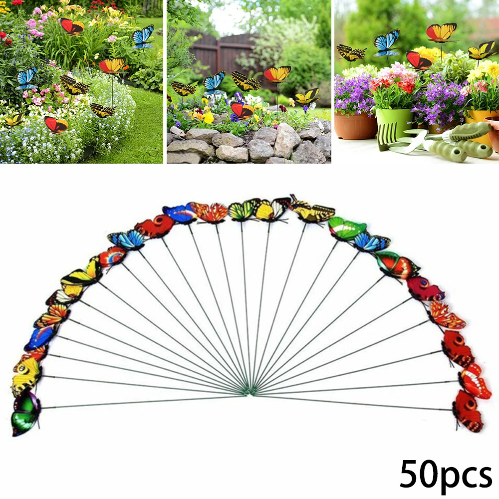 50Pcs Simulation Butterfly Stakes Colorful Garden Butterflies For Outdoor Yard Planter Flower Pot Bed Yard Art Garden Decoration
50Pcs Simulation Butterfly Stakes Colorful Garden Butterflies For Outdoor Yard Planter Flower Pot Bed Yard Art Garden Decoration