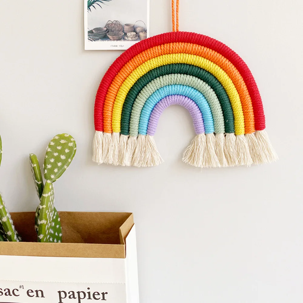 Nordic Rainbow Hanging Decor Handmade Kids Room Nursery Ornaments Scandinavian Tassel Wall Hanging Tool Garden Room Craft Gift
Nordic Rainbow Hanging Decor Handmade Kids Room Nursery Ornaments Scandinavian Tassel Wall Hanging Tool Garden Room Craft Gift