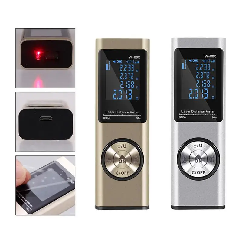 40m 60m 80m USB Digital Laser Rangefinder Electronic Sensor Smart Digital Laser Distance Meter Range Device Ruler Test Tools
40m 60m 80m USB Digital Laser Rangefinder Electronic Sensor Smart Digital Laser Distance Meter Range Device Ruler Test Tools