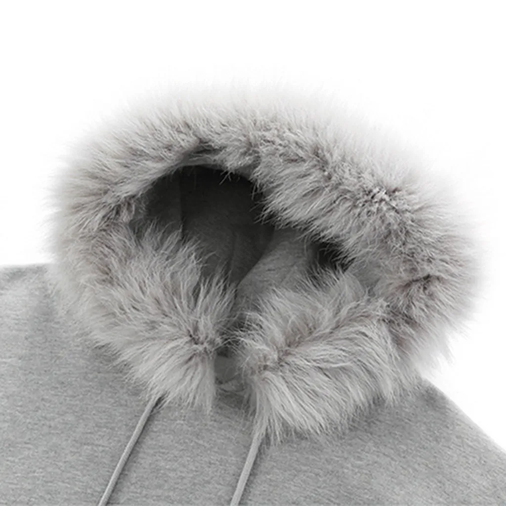 New Fashion Winter Casual Women Hoodies Fur Collar Sweatshirts Long Sleeve Light Gray Pullovers Loose Hooded Female Tops
New Fashion Winter Casual Women Hoodies Fur Collar Sweatshirts Long Sleeve Light Gray Pullovers Loose Hooded Female Tops