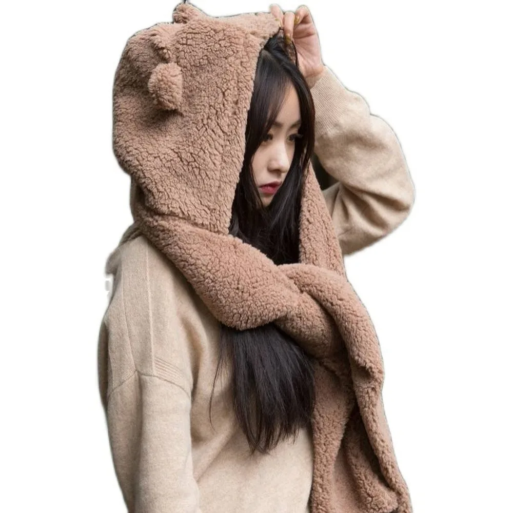 Cute Bear Ear Hat Scarf Gloves Set Winter Women Novelty Caps Warm Casual Plush Hats Casual Solid Fleece Girl Kawaii Accessories
Cute Bear Ear Hat Scarf Gloves Set Winter Women Novelty Caps Warm Casual Plush Hats Casual Solid Fleece Girl Kawaii Accessories