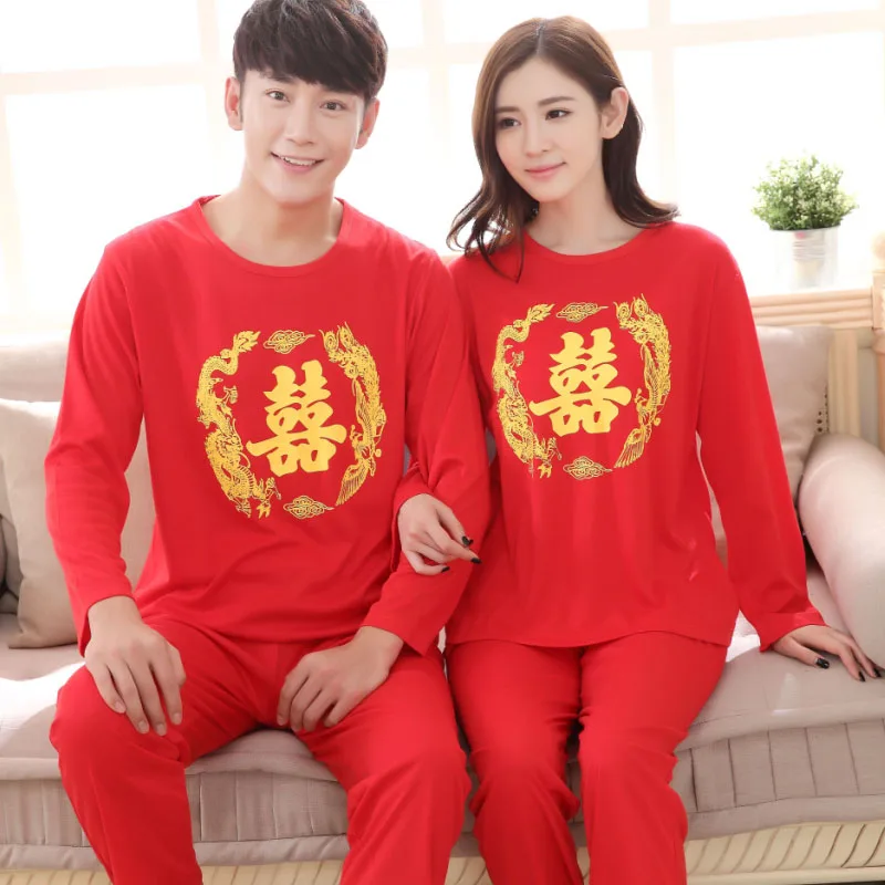 Couples Chinese Red Pajama Sets for Women 2020 Spring Long Sleeve Cotton Sleepwear Pyjama Men Homewear Pijama Mujer Home Clothes
Couples Chinese Red Pajama Sets for Women 2020 Spring Long Sleeve Cotton Sleepwear Pyjama Men Homewear Pijama Mujer Home Clothes