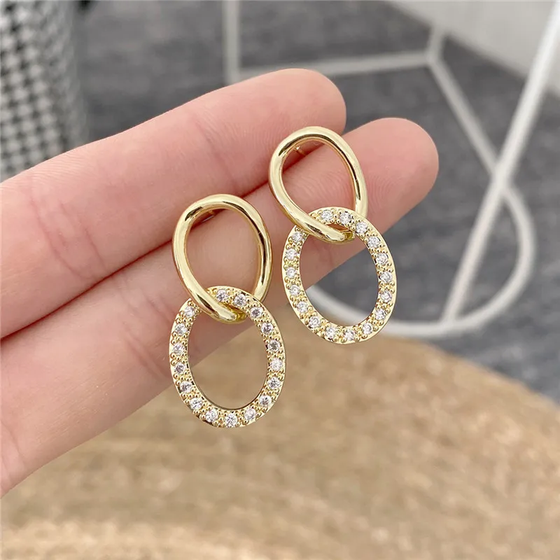 Luxury 14K Real Gold Double Hoop Earrings S Needle Stud Earrings for Women Cubic Zircon ZC Earrings
Luxury 14K Real Gold Double Hoop Earrings S Needle Stud Earrings for Women Cubic Zircon ZC Earrings