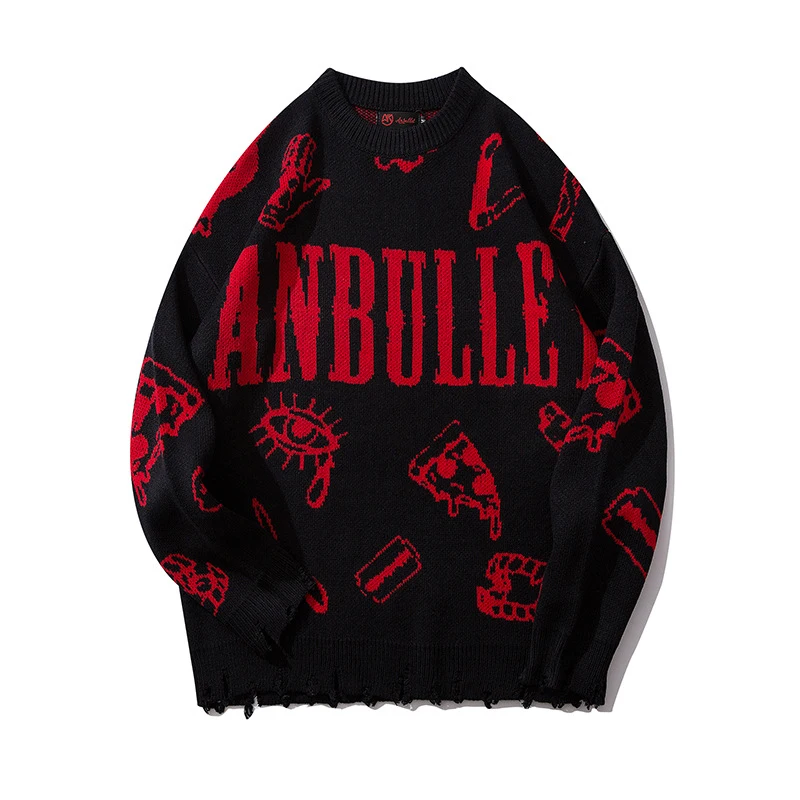 2020 Harajuku Knitted Sweaters Men Hip-Hop Letter Printed Sweater Streetwear Male Autumn Winter Loose Pullovers pull homme
2020 Harajuku Knitted Sweaters Men Hip-Hop Letter Printed Sweater Streetwear Male Autumn Winter Loose Pullovers pull homme