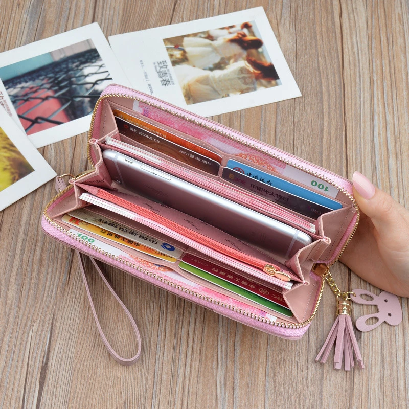 Geometric Women Wallets with Zipper Pink Phone Pocket Purse Card Holder Patchwork Women Long Wallet Lady Tassel Short Coin Purse
Geometric Women Wallets with Zipper Pink Phone Pocket Purse Card Holder Patchwork Women Long Wallet Lady Tassel Short Coin Purse