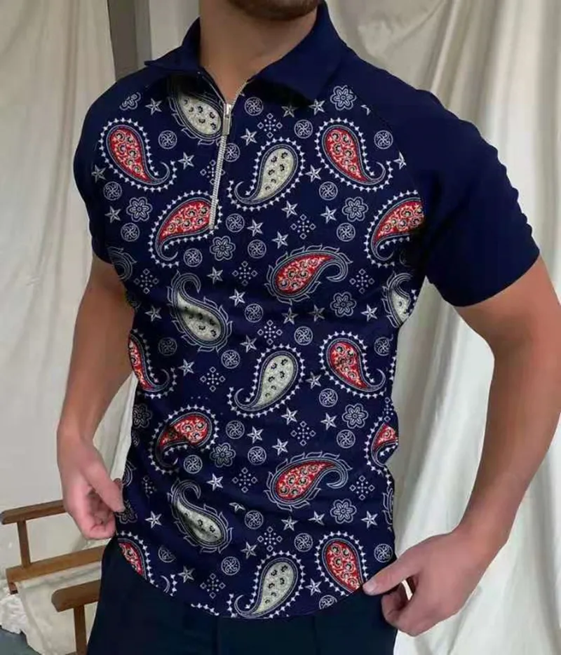 2021 Summer Fashion Printing Men Polo Shirts Harajuku Mens' Streetwear Casual Turn-down Collar Zipper Loose Short Sleeve Tops
2021 Summer Fashion Printing Men Polo Shirts Harajuku Mens' Streetwear Casual Turn-down Collar Zipper Loose Short Sleeve Tops