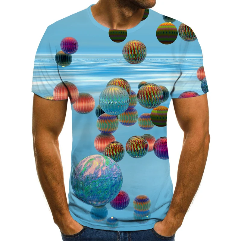 2021 new shiny colorful irregular 3D printing pattern casual street punk style summer fashion round neck short sleeve
2021 new shiny colorful irregular 3D printing pattern casual street punk style summer fashion round neck short sleeve