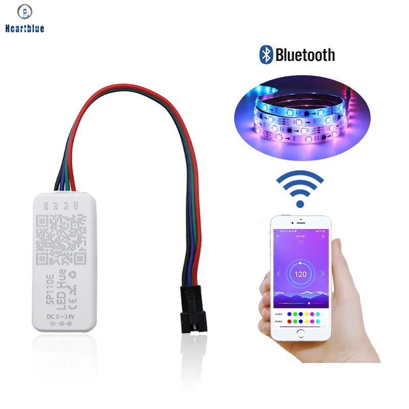 SP110E Bluetooth LED light Controller WS2812B WS2812 WS2811 Dimmer SK6812 RGB WS2801 Pixels Led Strip IOS Android Controller
SP110E Bluetooth LED light Controller WS2812B WS2812 WS2811 Dimmer SK6812 RGB WS2801 Pixels Led Strip IOS Android Controller