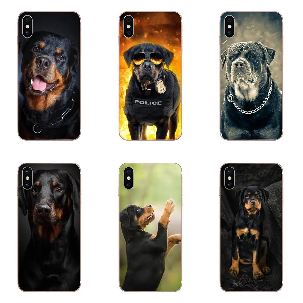 Чехол для мобильного телефона Rottweiler Dog Puppies на Apple iPhone X XS Max XR 4 4S 5 5C 5S SE 6 6S 7 8 Plus.