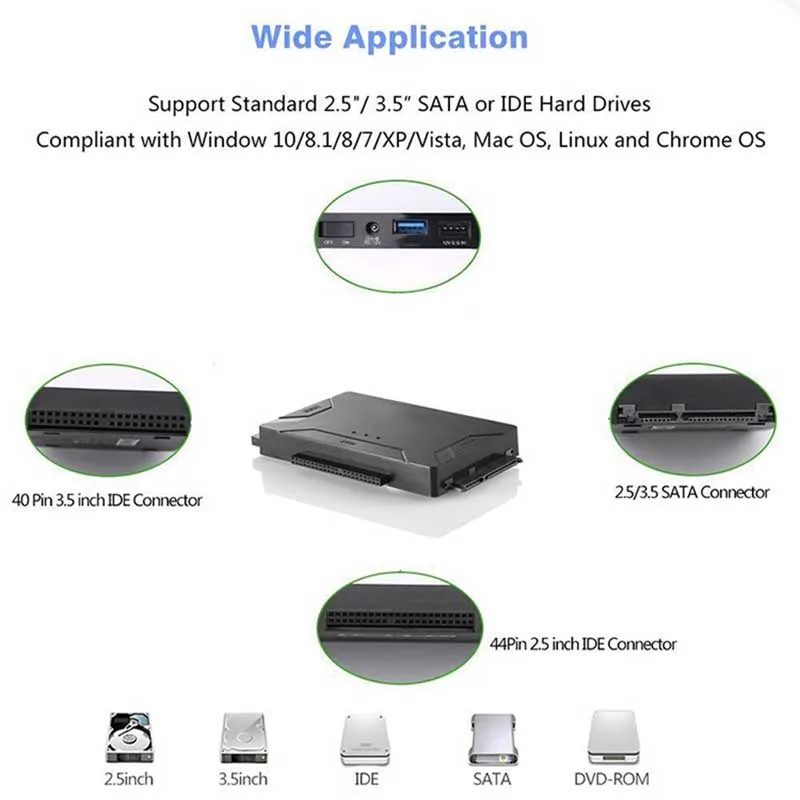 Universal Hard Disk Converter USB3.0 To SATA Drive Cable External 2.5/3.5 Inch Hard Drive Converter Universal Drive Adapter
Universal Hard Disk Converter USB3.0 To SATA Drive Cable External 2.5/3.5 Inch Hard Drive Converter Universal Drive Adapter