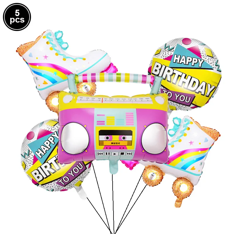 5pcs Back to the 80s 90 Party Balloon Set Decoration Inflatable Radio Boombox Props Skates Hip Hop Birthday Party
5pcs Back to the 80s 90 Party Balloon Set Decoration Inflatable Radio Boombox Props Skates Hip Hop Birthday Party