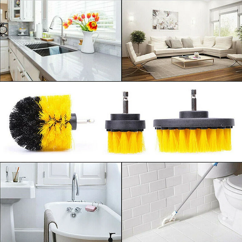 

10/13pcs Electric Drill Brush Scrub Pads Kit Drill Brush Attachments Set Tile Scrubber Scouring Pads Household Cleaning Tool