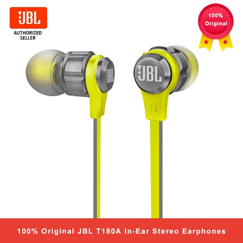 

JBL T180A In-Ear Stereo Earphones 3.5mm Wired Sport Gaming Headset Pure Bass Earbuds Handsfree With microphone JBL Headphones