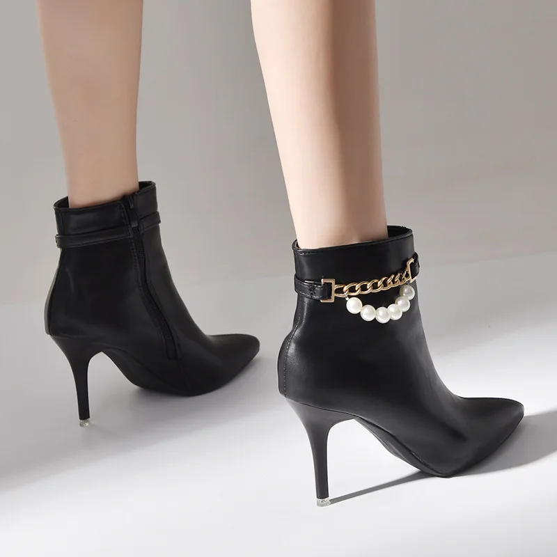 Elegant Ankle Boots for Ladies Autumn Female Fashion Thin Heel Sexy Shoes Ladies Pointed Toe High-quality Booties botas de mujer
Elegant Ankle Boots for Ladies Autumn Female Fashion Thin Heel Sexy Shoes Ladies Pointed Toe High-quality Booties botas de mujer