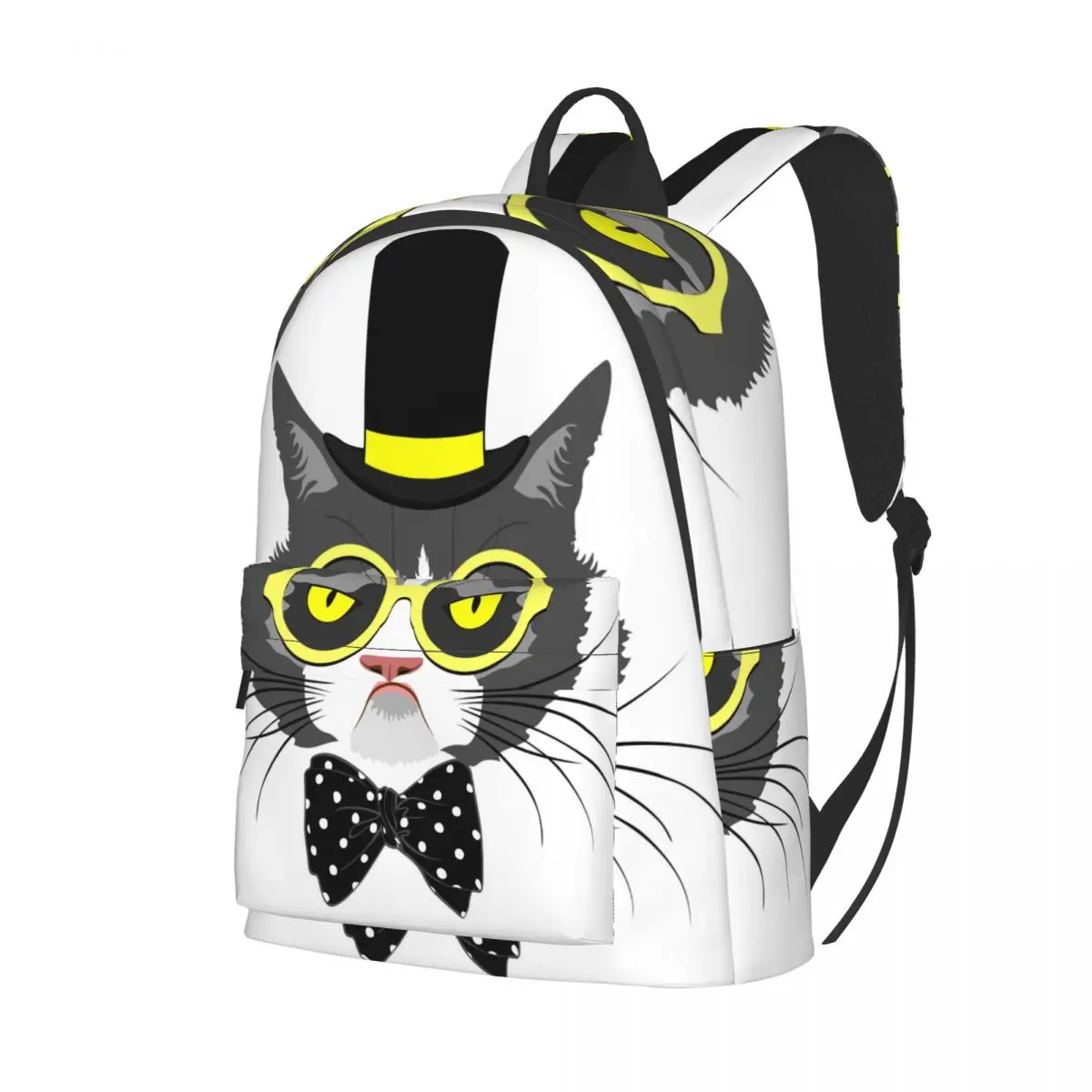 College School Bag Casual Retro Cat In Hat With Polka Dot Bow And Glasses Backpack Book Packbag for Teenager Travel Shoulder Bag
College School Bag Casual Retro Cat In Hat With Polka Dot Bow And Glasses Backpack Book Packbag for Teenager Travel Shoulder Bag