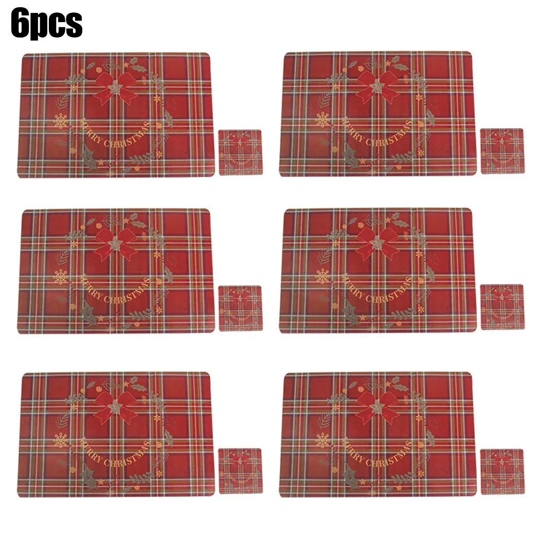 6 Pcs/Set Of Christmas Place Mats / Coasters Reusable Cup Coasters PVC Table Decor Christmas Non Slip Washable Mat Coaster
6 Pcs/Set Of Christmas Place Mats / Coasters Reusable Cup Coasters PVC Table Decor Christmas Non Slip Washable Mat Coaster
