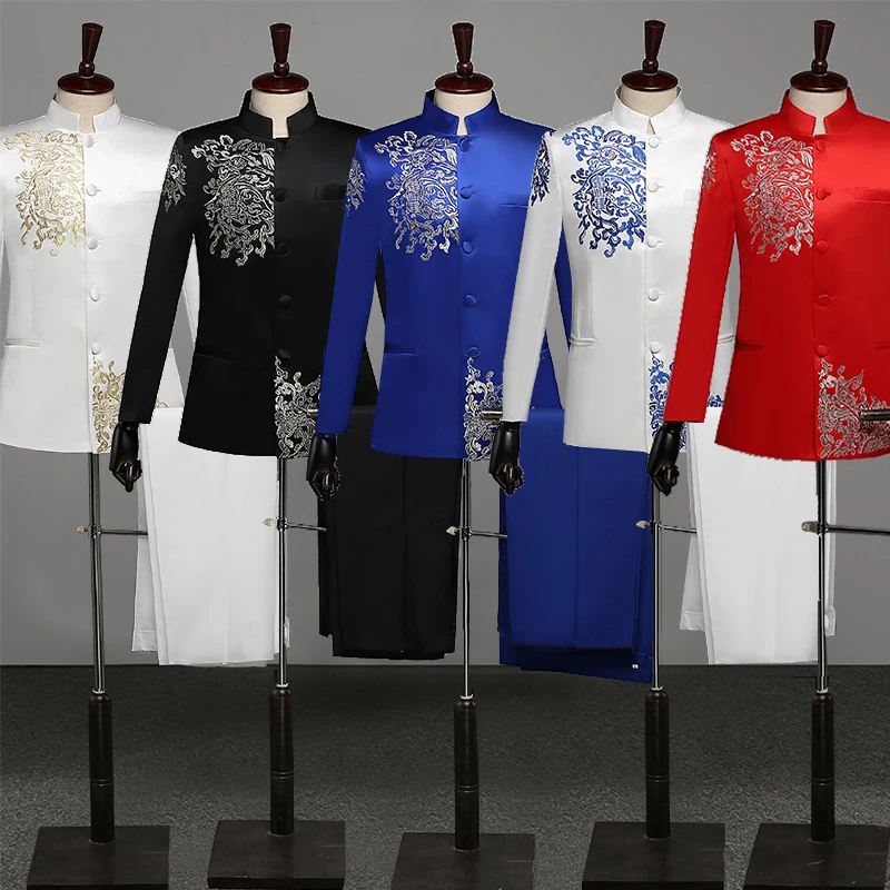 Formal Jackets For Men Chinese Tunic Suit Blazer Stand Collar Men's Suits Choral Dress Stage Singer Chorus Host Costumes DT1466
Formal Jackets For Men Chinese Tunic Suit Blazer Stand Collar Men's Suits Choral Dress Stage Singer Chorus Host Costumes DT1466