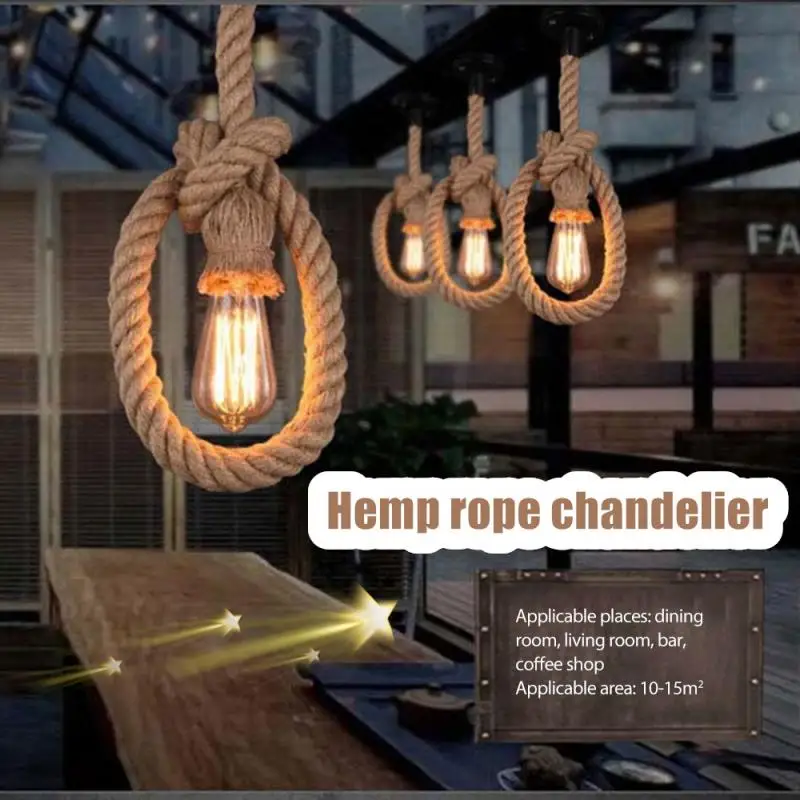 Hemp Rope Chandelier Retro Industrial Style Creative Vintage Nostalgic Decorative Lamps For Bar Coffee Restaurant Clothing Store
Hemp Rope Chandelier Retro Industrial Style Creative Vintage Nostalgic Decorative Lamps For Bar Coffee Restaurant Clothing Store