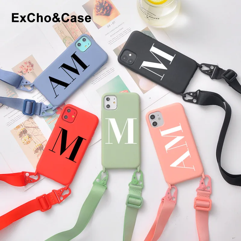 DIY Initial capital letters Phone Case For iphone 11 12 Pro Max 7 8 Plus X XS XR Brand New Original With Rope Liquid Silicone
DIY Initial capital letters Phone Case For iphone 11 12 Pro Max 7 8 Plus X XS XR Brand New Original With Rope Liquid Silicone