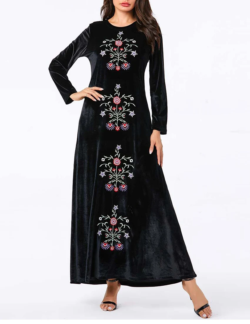 Средний Восток, мусульманская абайя, элегантное бархатное платье, модное свободное вечернее платье макси с вышивкой, женское осеннее плать... 
Средний Восток, мусульманская абайя, элегантное бархатное платье, модное свободное вечернее платье макси с вышивкой, женское осеннее плать...