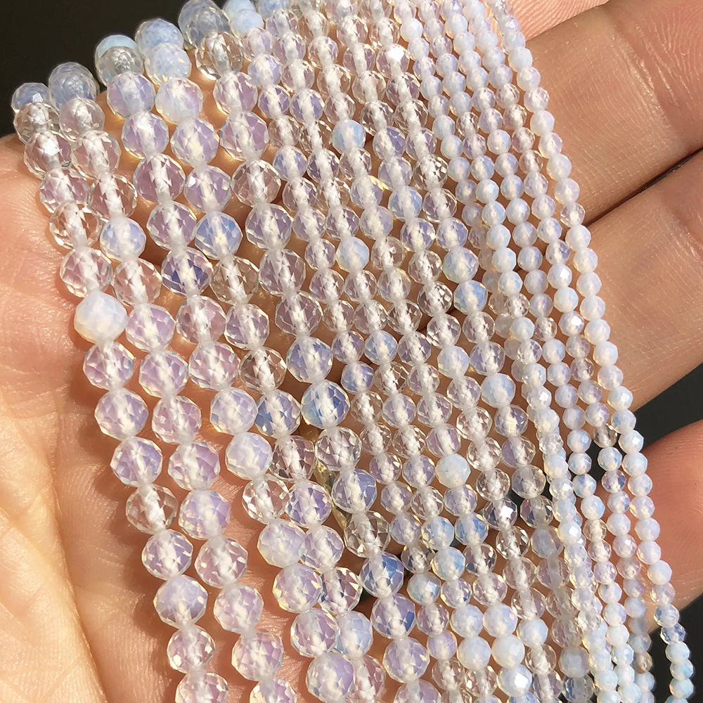

Natural Opal Stone Beads Faceted Gem Loose Spacer Beads for Jewelry Making DIY Bracelet Earrings Accessories 15''Inches 2 3 4mm