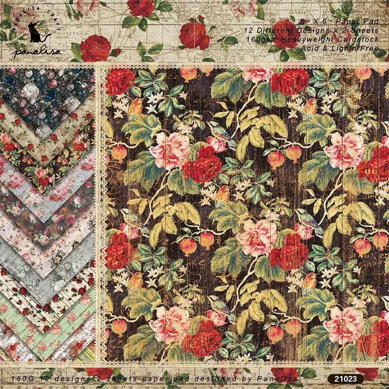 24Pcs/Lot 6‘’ Imperial Garden Retro Material Papers DIY Scrapbooking Album Diary Gift Decorative Paper Scrapbooking Paper
24Pcs/Lot 6‘’ Imperial Garden Retro Material Papers DIY Scrapbooking Album Diary Gift Decorative Paper Scrapbooking Paper
