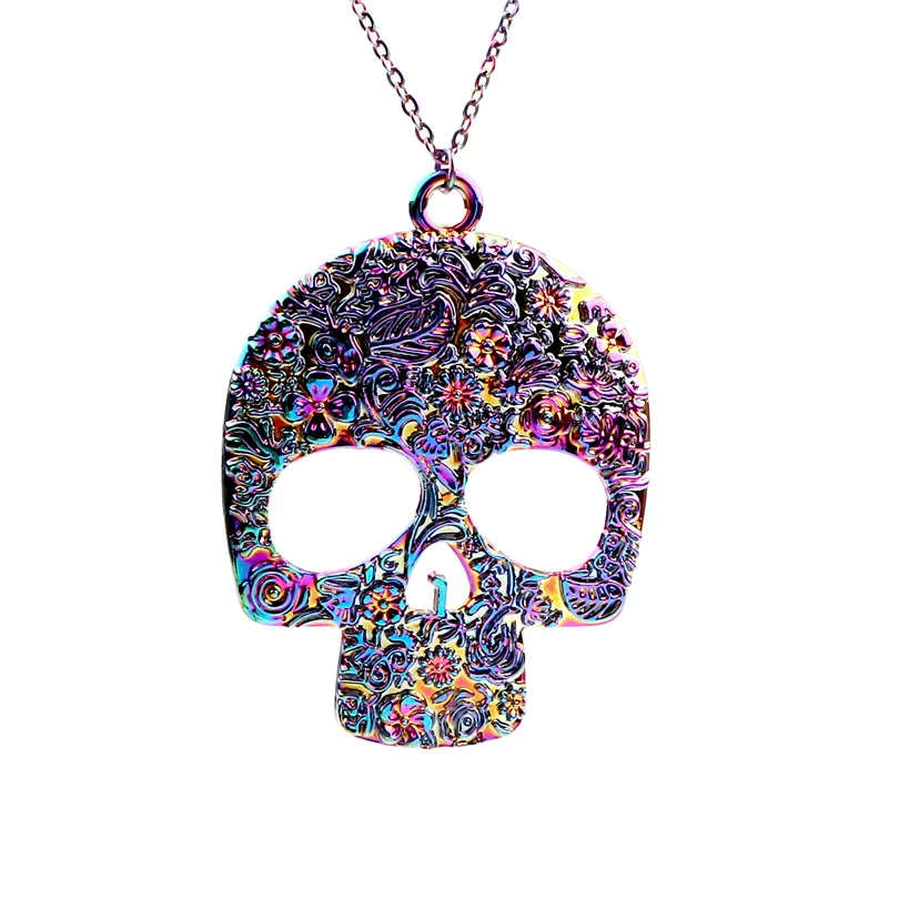 Alloy Rainbow Color Skull Pendant Necklace Skull Pattern Choker Charms 50cm Stainless Steel Chain DIY Handmade Jewelry
Alloy Rainbow Color Skull Pendant Necklace Skull Pattern Choker Charms 50cm Stainless Steel Chain DIY Handmade Jewelry