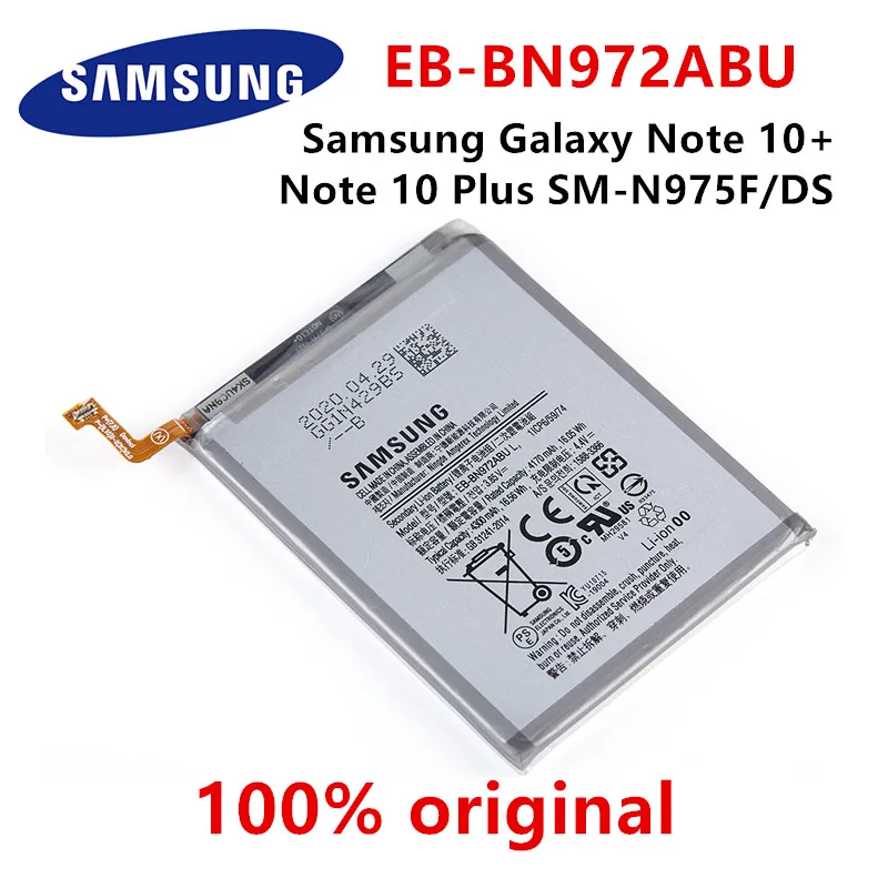 SAMSUNG 100% Orginal EB-BN972ABU 4300mAh Battery For Samsung Galaxy Note 10+ Note 10 Plus SM-N975F SM-N975DS phone Batteries
SAMSUNG 100% Orginal EB-BN972ABU 4300mAh Battery For Samsung Galaxy Note 10+ Note 10 Plus SM-N975F SM-N975DS phone Batteries