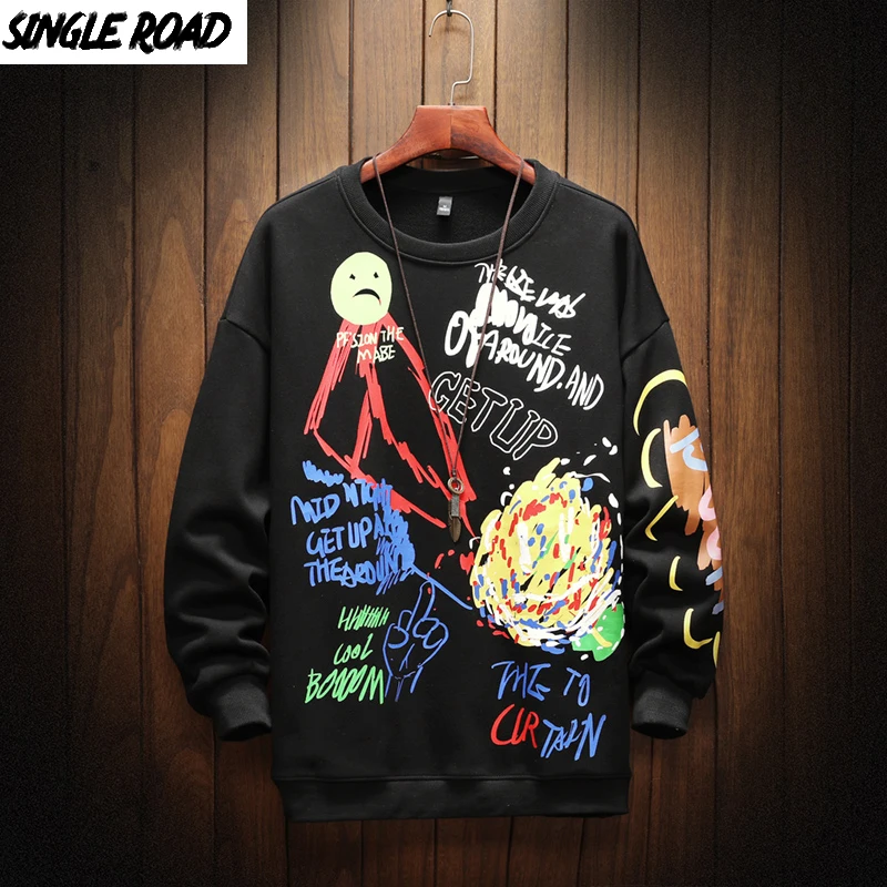 Single Road Crewneck Sweatshirt Men 2021 Graffiti Hip Hop Japanese Streetwear Harajuku Sweatshirts Casual Oversized Hoodie Men
Single Road Crewneck Sweatshirt Men 2021 Graffiti Hip Hop Japanese Streetwear Harajuku Sweatshirts Casual Oversized Hoodie Men