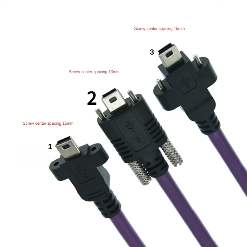 

Industrial Camera Cable USB2.0 Mini Mini Usb Male Belt Lock High Soft Drag Chain Shielded Data Cable 0.5m 2m 3M 5m 8m