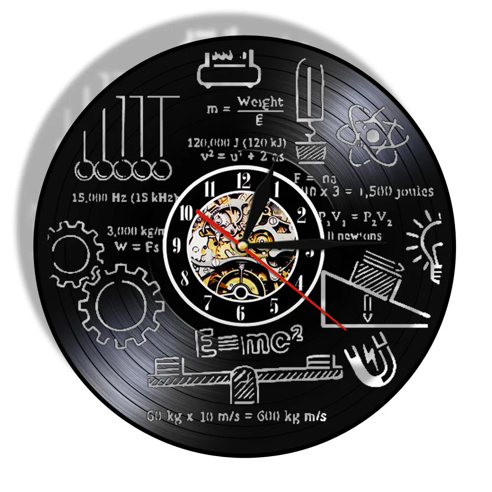 

Физика E = mc2 теория относительности виниловые пластинки настенные часы научная пластинка часы учитель школьный класс Искусство Декор для мальчика подарок