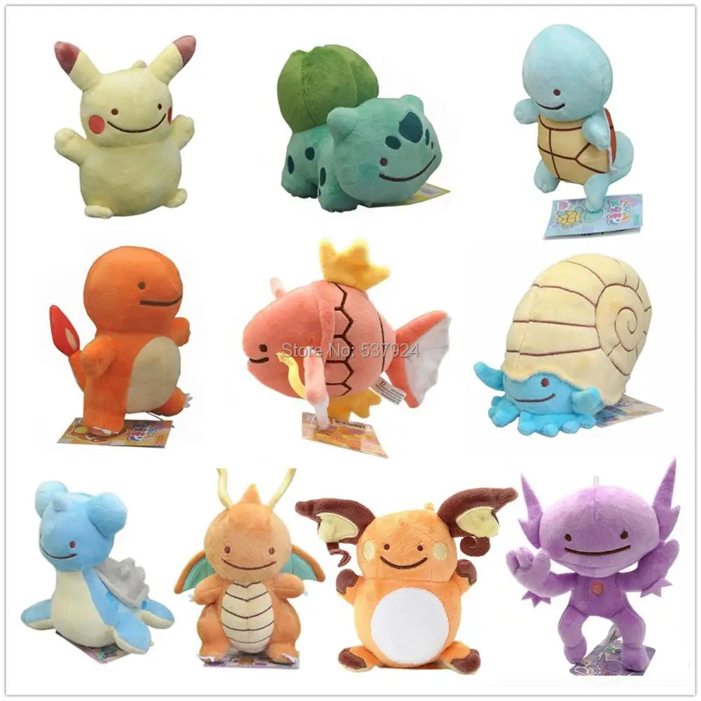 Новый 10 видов стилей Дитто Lapras Raichu Dragonite Пикачу Magikarp Pokemon Go 5 6 "13 15 см плюшевая