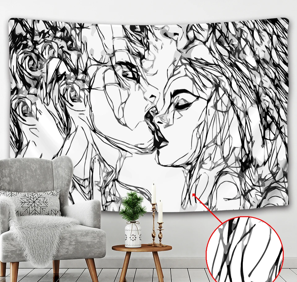 Psychedelic scene home decor tapestry hippie kiss bohemian wall decor bedroom bed sheet yoga mat sofa blanket
Psychedelic scene home decor tapestry hippie kiss bohemian wall decor bedroom bed sheet yoga mat sofa blanket