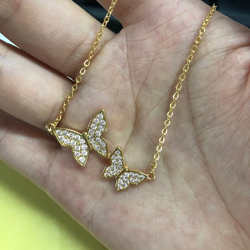 2020 Trend Double Gold Butterfly Necklace for Women Sexy Clavicle Chain Butterfly Pendant Jewelry for Wife Stainless Steel Chain
2020 Trend Double Gold Butterfly Necklace for Women Sexy Clavicle Chain Butterfly Pendant Jewelry for Wife Stainless Steel Chain