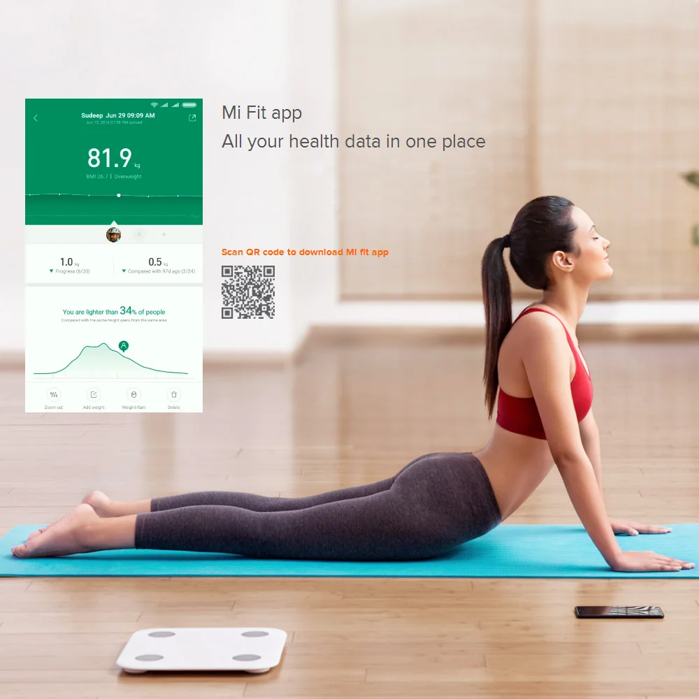 Весы Xiaomi Body Scale 2 BT 5 0 умные весы для измерения массы жира и индекса тела 13