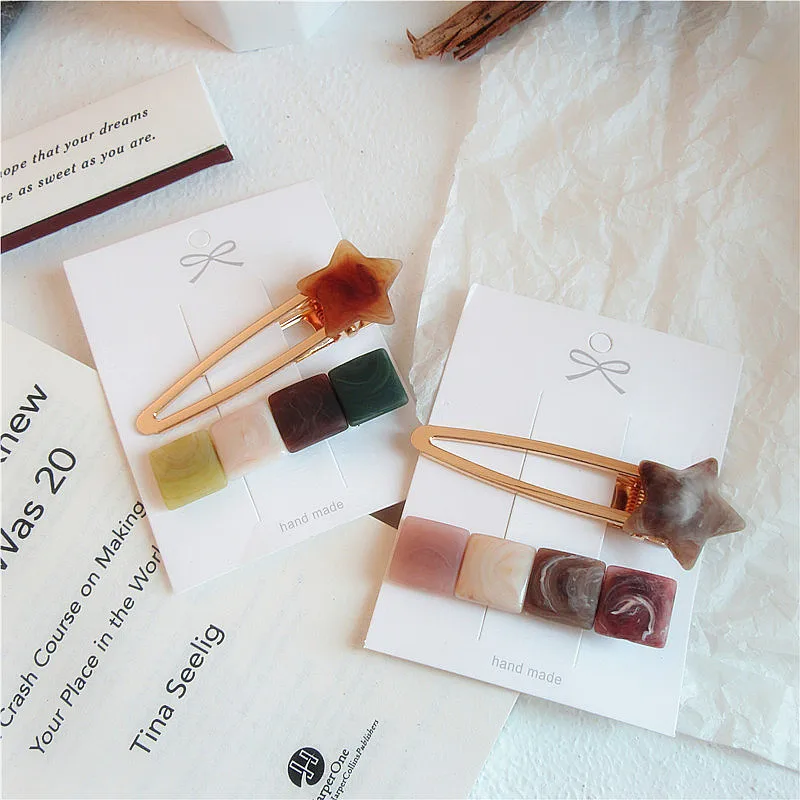 2020 New Acetate Geometric Hair Clips Star Hollow Resin Square Hairpin Hairgrips Hair Accessories for Women Girls Party Wedding
2020 New Acetate Geometric Hair Clips Star Hollow Resin Square Hairpin Hairgrips Hair Accessories for Women Girls Party Wedding