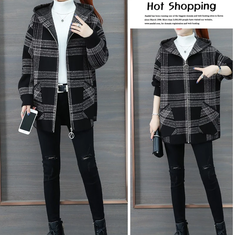 Western Style Women's Jacket 2021 New Large Size Loose Autumn And Winter Clothes Plaid Casual Western Style Wild Knitted Cardig
Western Style Women's Jacket 2021 New Large Size Loose Autumn And Winter Clothes Plaid Casual Western Style Wild Knitted Cardig