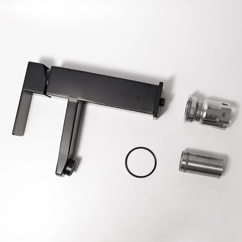 Bathroom Basin Faucet Stainless Steel Fashion Black Copper Bottom Square Single Hole Baking Paint Cold Hot Sink Taps
Bathroom Basin Faucet Stainless Steel Fashion Black Copper Bottom Square Single Hole Baking Paint Cold Hot Sink Taps