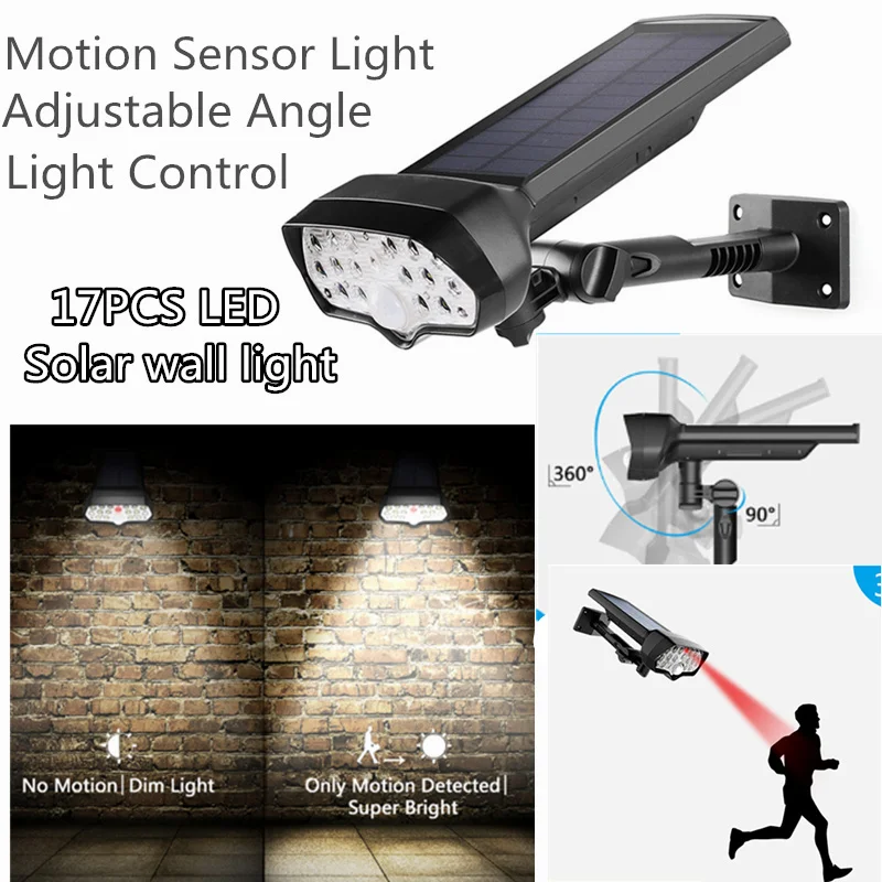 17LEDs Solar Panel Street Light With Pole IP65 Waterproof 20FT Motion Range Outdoor Garden Street Wall Lamp Sensing Lighting
17LEDs Solar Panel Street Light With Pole IP65 Waterproof 20FT Motion Range Outdoor Garden Street Wall Lamp Sensing Lighting