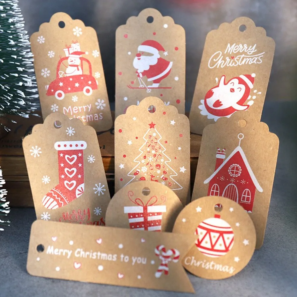 50PCS Paper Merry Christmas Gift Tags Kraft Paper Santa Snowman Elk DIY Hang Tags With Rope Christmas Party Favor Gift Bags
50PCS Paper Merry Christmas Gift Tags Kraft Paper Santa Snowman Elk DIY Hang Tags With Rope Christmas Party Favor Gift Bags