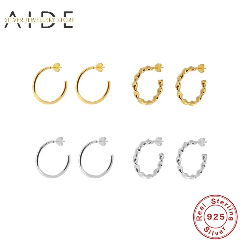 AIDE Exaggerated C Shape Stud Earrings For Women Fashion INS Glossy Circle Twist Piercing Earings Silver 925 Jewelry Pendientes
AIDE Exaggerated C Shape Stud Earrings For Women Fashion INS Glossy Circle Twist Piercing Earings Silver 925 Jewelry Pendientes
