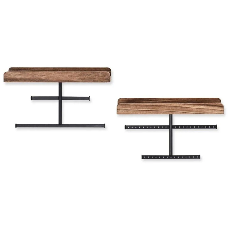 2 Set Vintage Wall Mounted Hanging Jewelry Organizer Display Holder with Wooden Shelf Storage Rack for Necklace Bracelet Home
2 Set Vintage Wall Mounted Hanging Jewelry Organizer Display Holder with Wooden Shelf Storage Rack for Necklace Bracelet Home